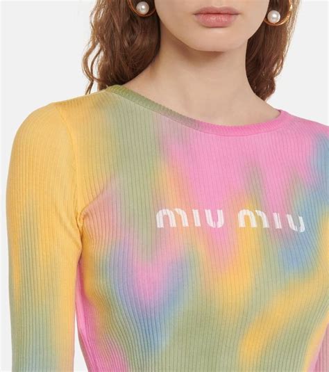 miu miu tie dye suede top|miu miou tops.